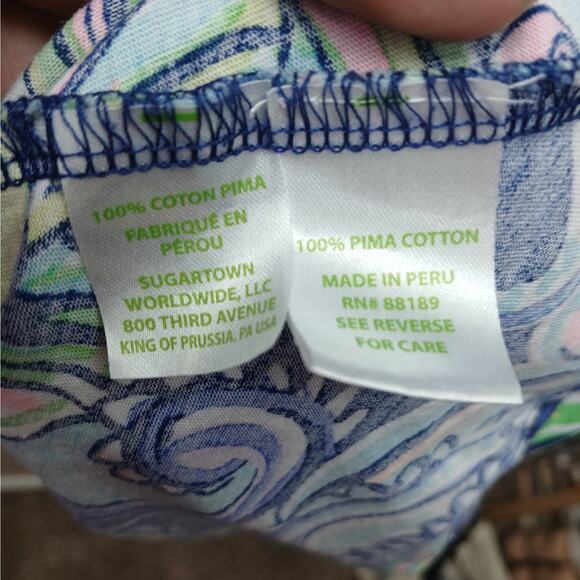 Lilly Pulitzer Edna Shift Swing Dress in Hanging with Fronds Print Blue Small - Picture 6 of 8